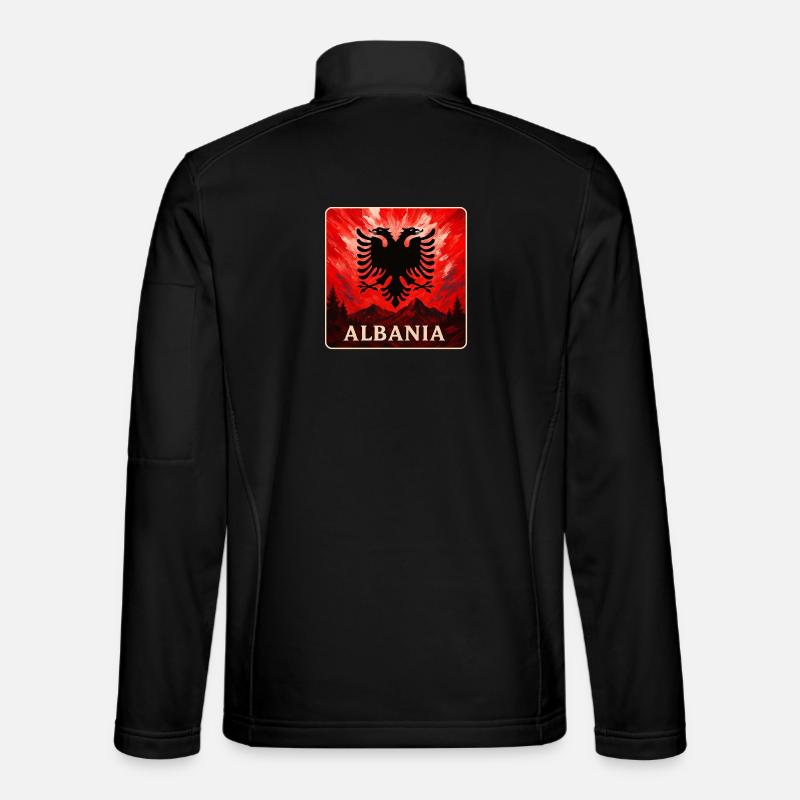 Albania Double Eagle Design - Unisex Softshell Jacket - black