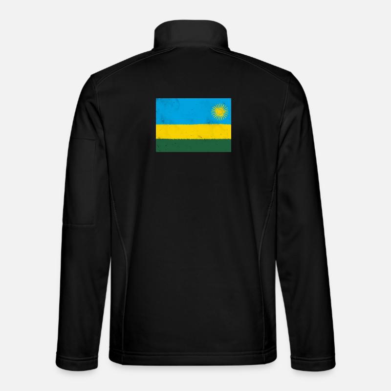 Flagge von Ruanda - Unisex Softshelljacke - Schwarz