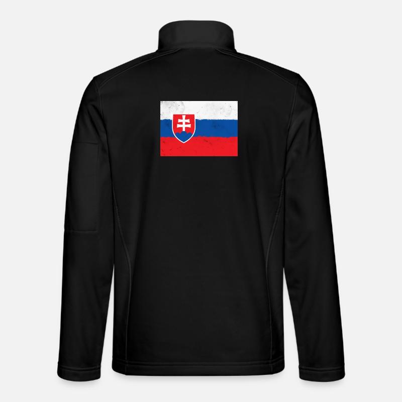 Flagge der Slowakei - Unisex Softshelljacke - Schwarz