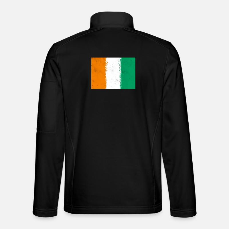 Flagge von Côte d'Ivoire - Unisex Softshelljacke - Schwarz