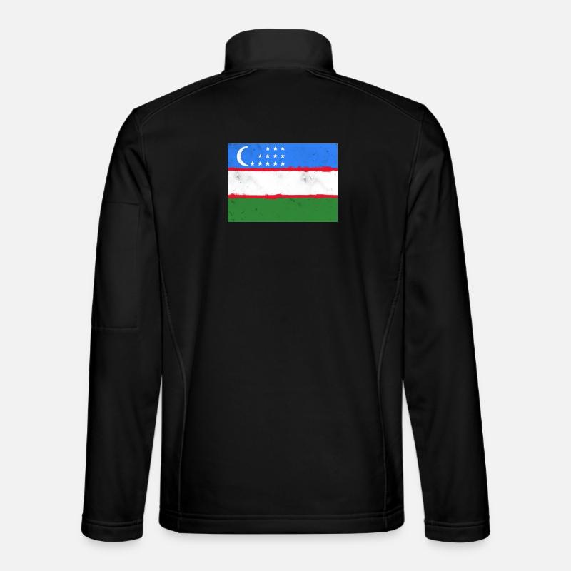 Flagge von Usbekistan - Unisex Softshelljacke - Schwarz