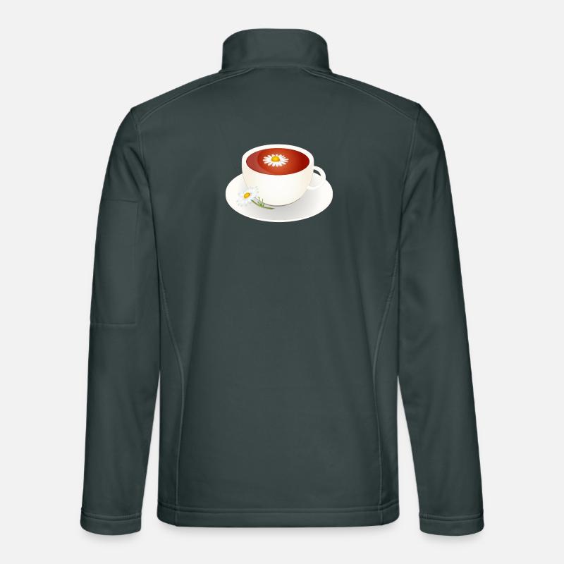 Chamomile tea motif with flower in elegant cup Unisex Softshell Jacket