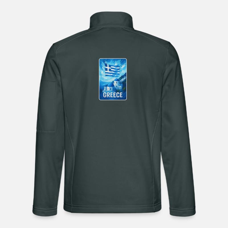Grèce Santorin Drapeau Veste en tissu softshell Unisexe
