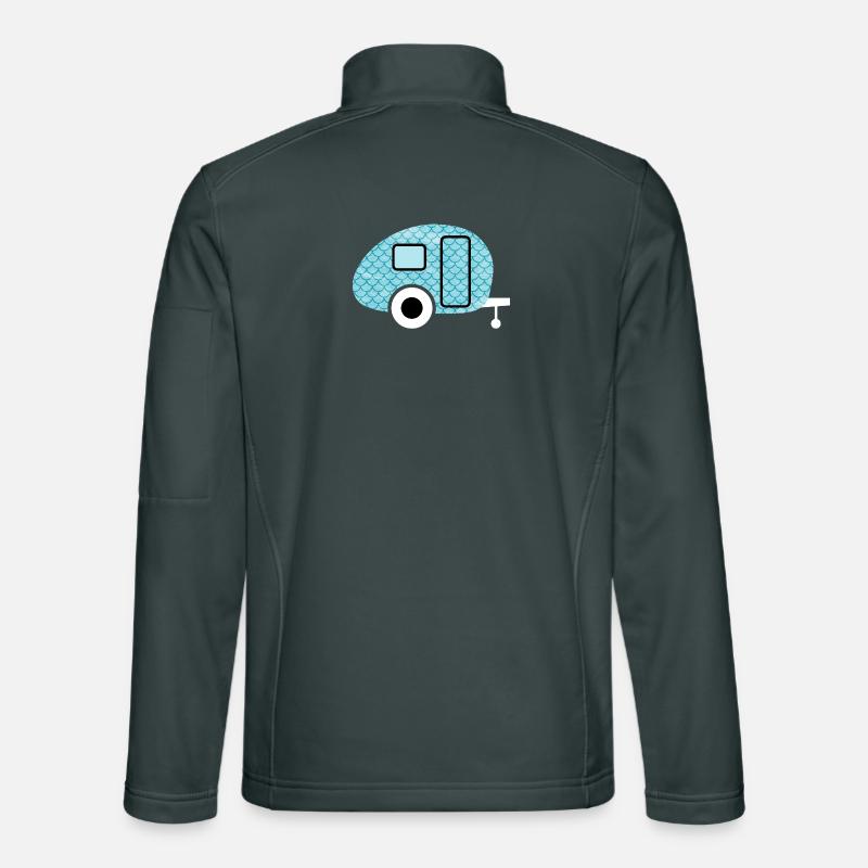 Caravan Fish Camping Caravan Shed Pattern Unisex Softshell Jacket