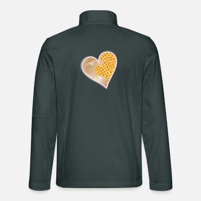 Herz Waffeln mit Puderzucker und Spitzenrand Unisex Softshelljacke