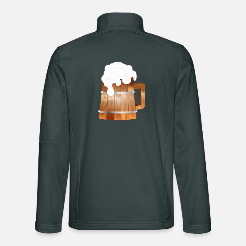 Chope à bière rustique aspect bois avec mousse Veste en tissu softshell Unisexe