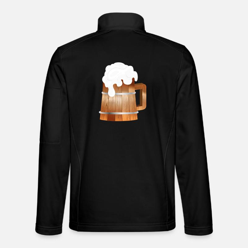 Rustikaler Bierkrug in Holzoptik mit Schaum Unisex Softshelljacke