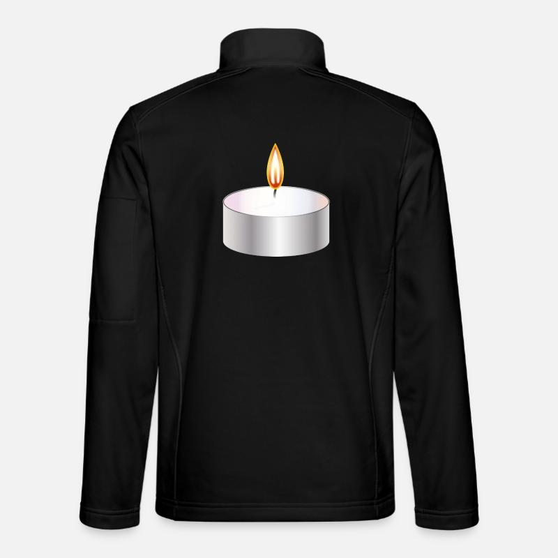 Burning Tealight Candle Simple Symbol - Unisex Softshell Jacket - black