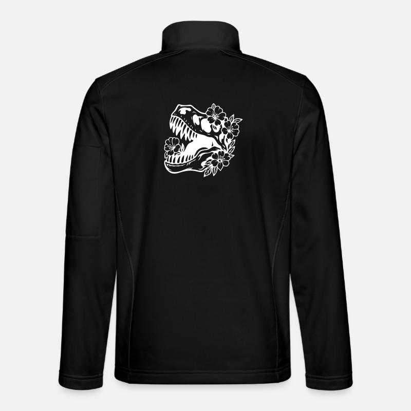 Floral Dinosaur Silhouette Design - Unisex Softshell Jacket - black