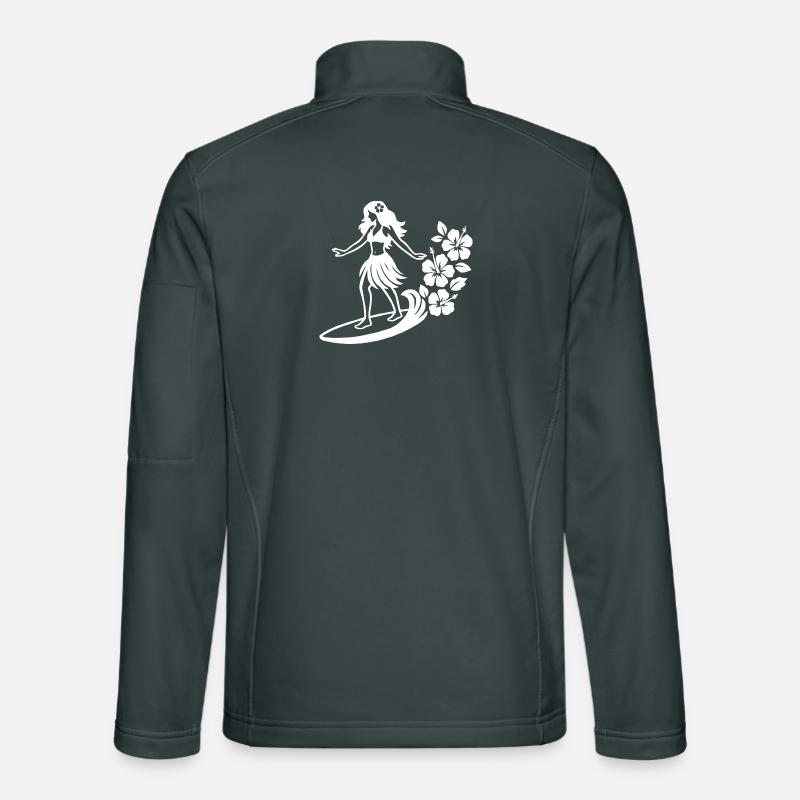 Fille hawaïenne avec motif d’hibiscus Veste en tissu softshell Unisexe