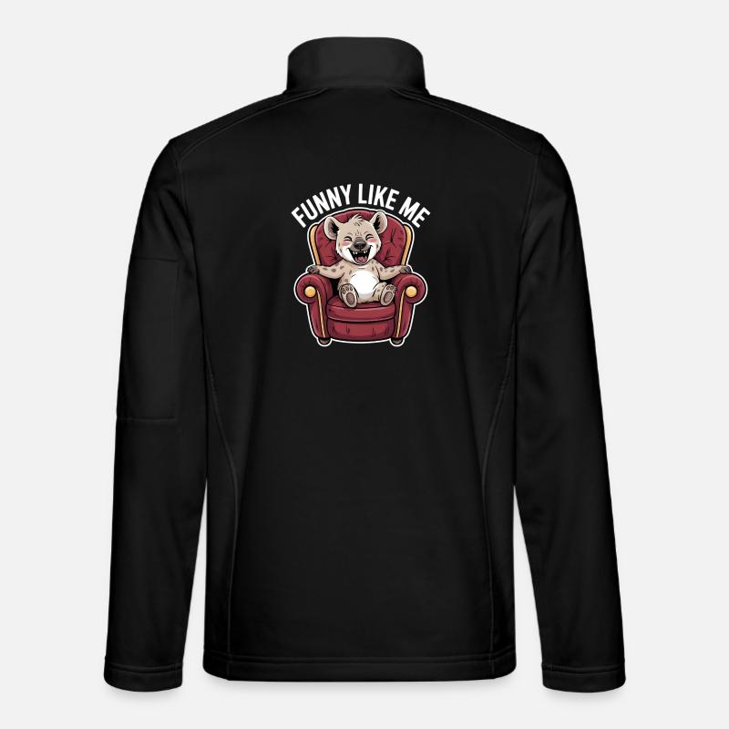 Cute Hyena Comic Character - Unisex Softshell Jacket - black