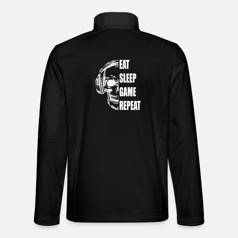 Schädel mit Kopfhörern Gaming Zitat - Unisex Softshelljacke - Schwarz