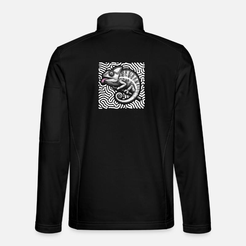 Chameleon pastel tribal art - Unisex Softshell Jacket - black