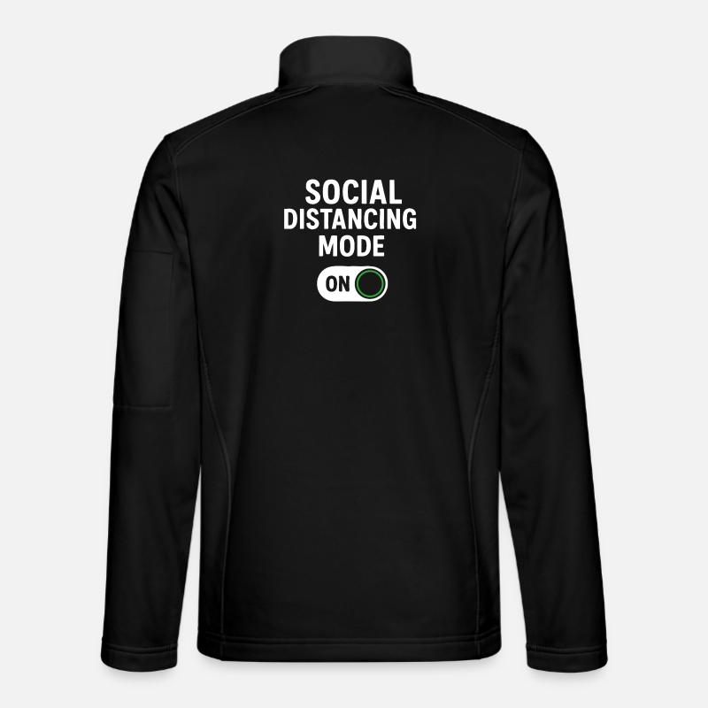 social distancing mode on - Unisex Softshell Jacket - black