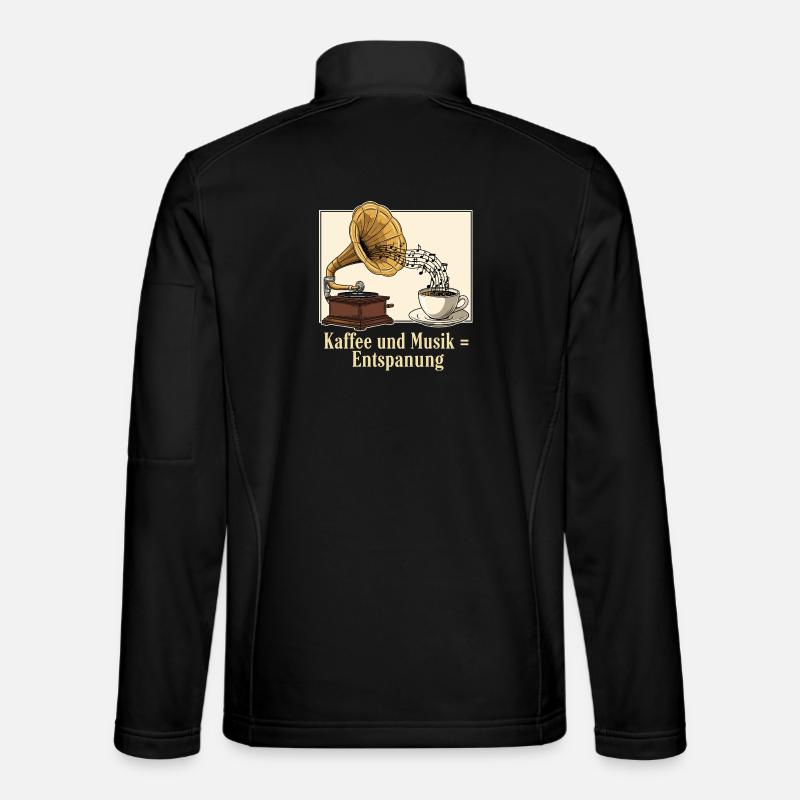 Coffee and music = relaxation - Unisex Softshell Jacket - black