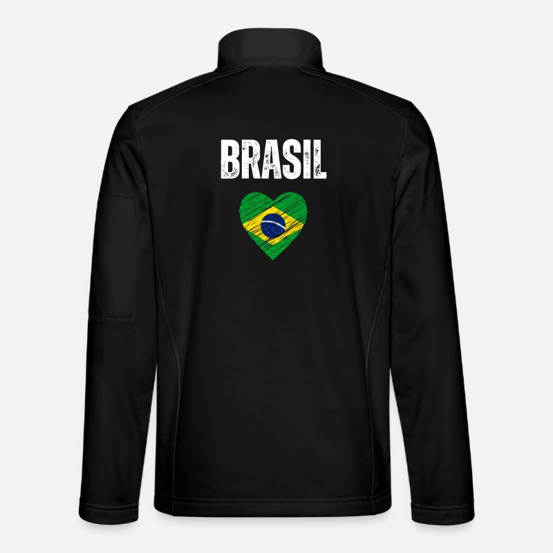 J’aime le Brésil, drapeau du Brésil - Veste en tissu softshell Unisexe - noir