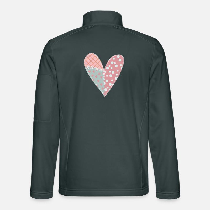 Patchwork Heart No6 Unisex Softshell Jacket