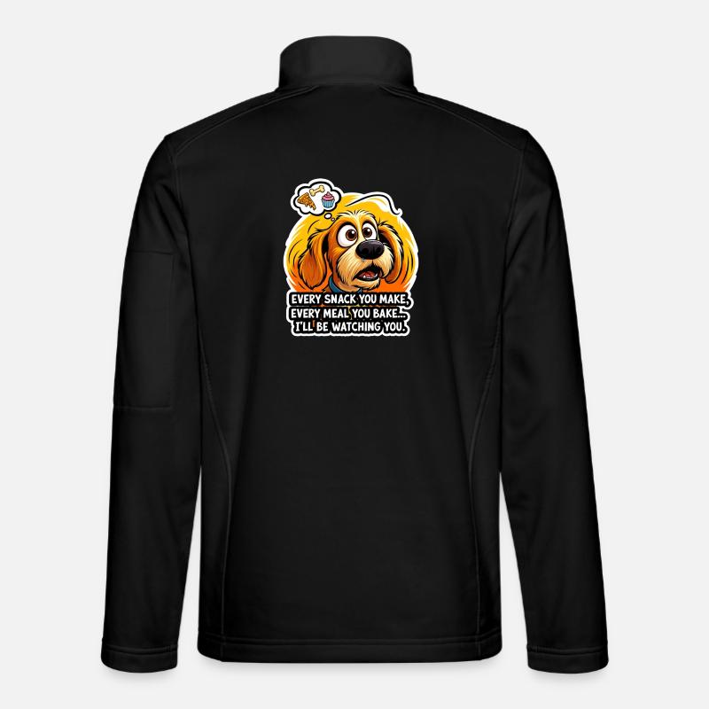 Cuddly dog with snack thoughts - Unisex Softshell Jacket - black