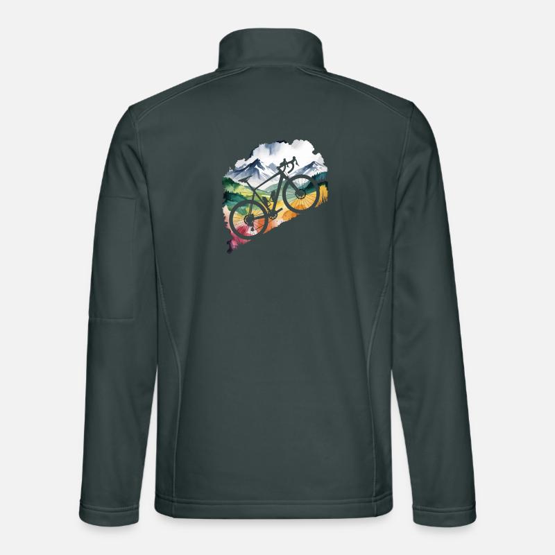 Mountain Biking Adventure Scene Unisex Softshell Jacket