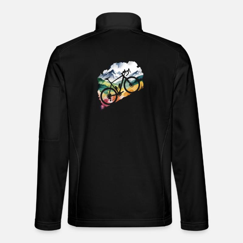 Mountain Biking Adventure Scene - Unisex Softshell Jacket - black