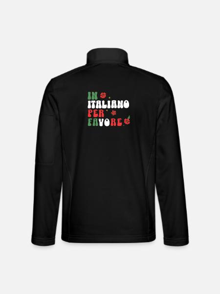 in italiano per favore - funny italian language  - Unisex Softshell Jacket - black - Back