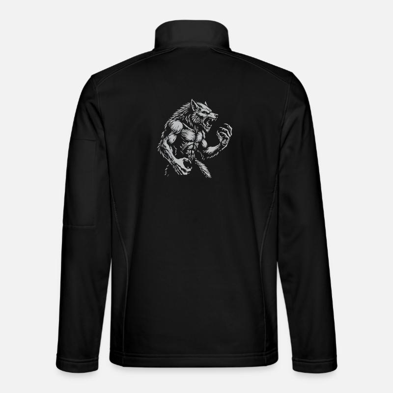 Grimmiger Warewolf Illustration - Unisex Softshelljacke - Schwarz