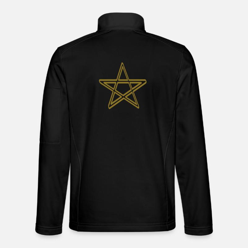 Pentacle Line Art Symbol - Unisex Softshell Jacket - black