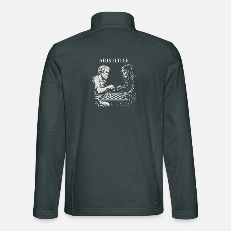 Aristoteles und grimmiger Raper Schachillustration Unisex Softshelljacke