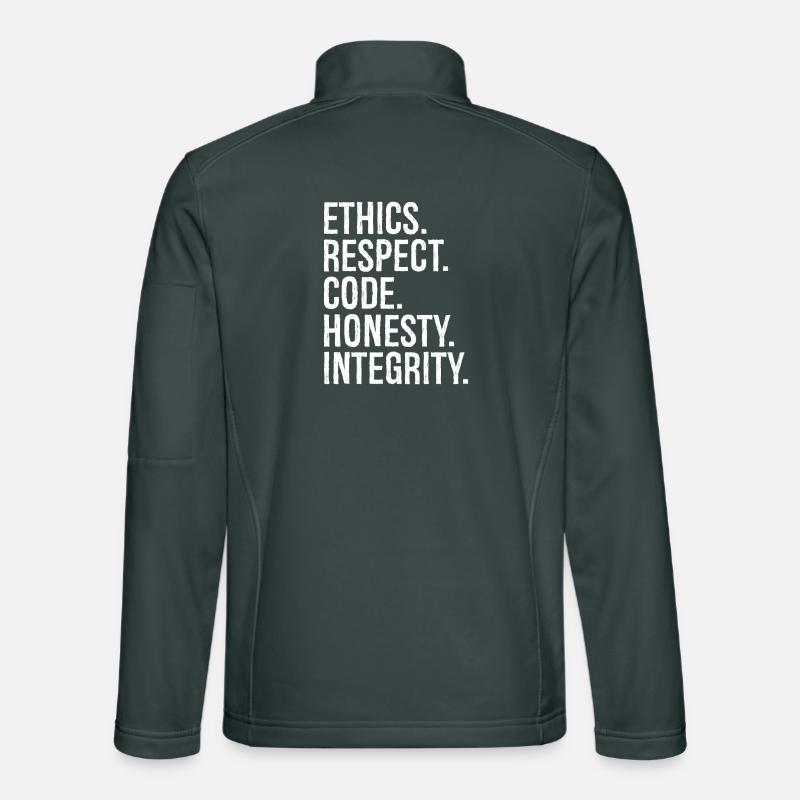 Éthique Respect Code Honnêteté Intégrité Veste en tissu softshell Unisexe