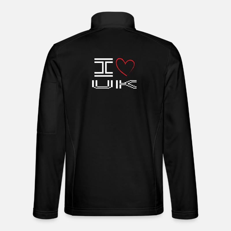 Pixelated Heart Love Design - Unisex Softshell Jacket - black
