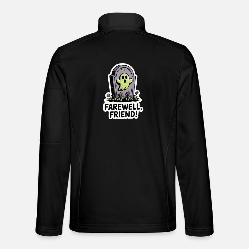 Ghostly Tombstone Farewell Sticker - Unisex Softshell Jacket - black
