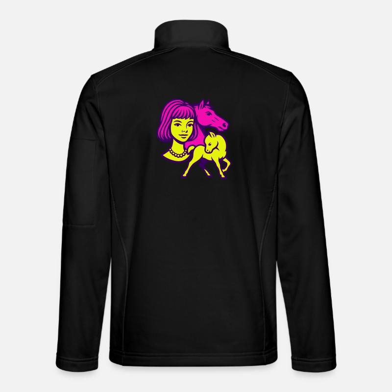 Horse Girl Pop Art - Unisex Softshell Jacket - black