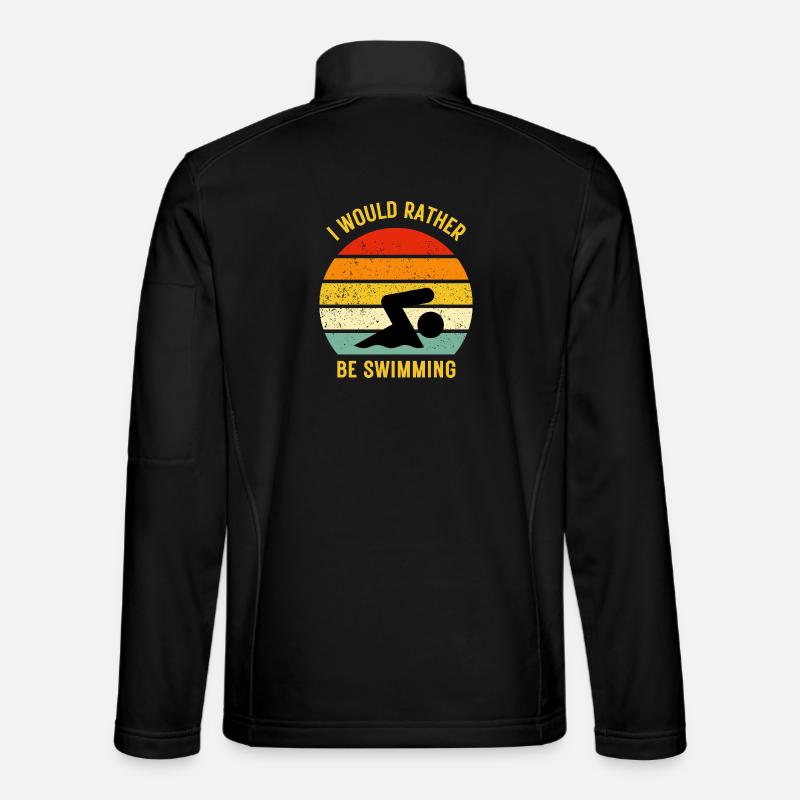 I'd Rather Be Swimming - Unisex Softshell Jacket - black