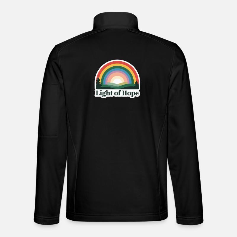 Hopeful Rainbow Sunrise Design - Unisex Softshell Jacket - black