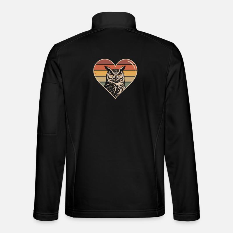 Retro Eule Herz Design Unisex Softshelljacke