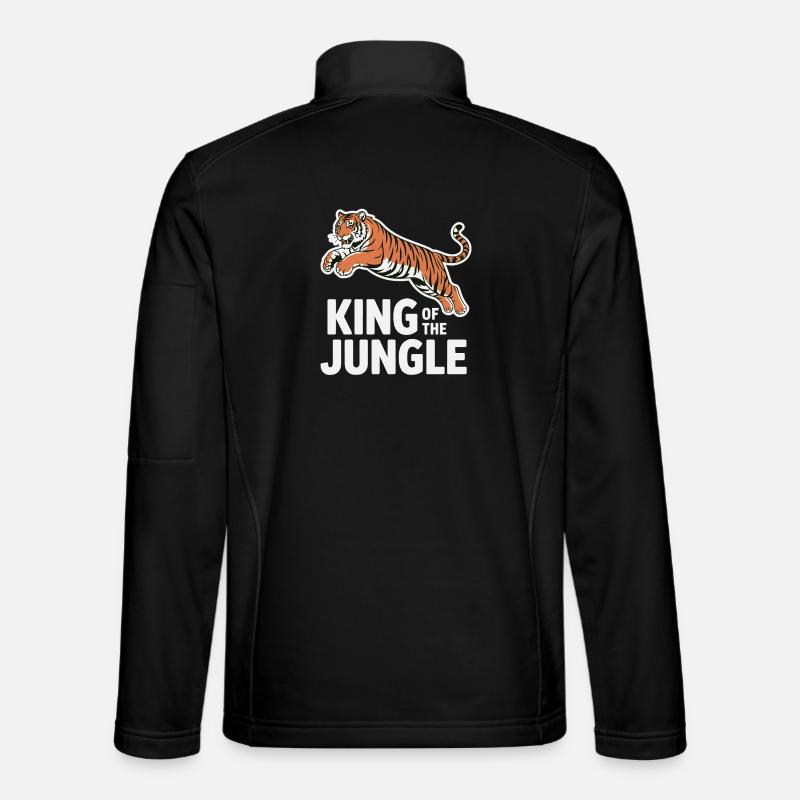 Jungle King Tiger Illustration - Unisex Softshell Jacket - black