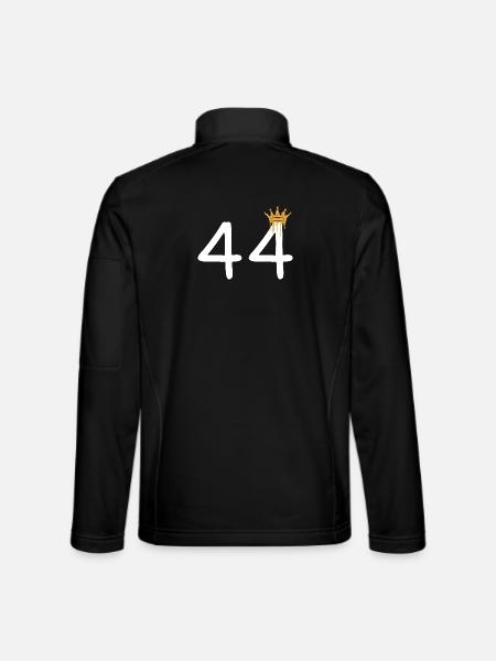 Artistic number crown 44 print for trendy looks - Unisex Softshell Jacket - black - Back