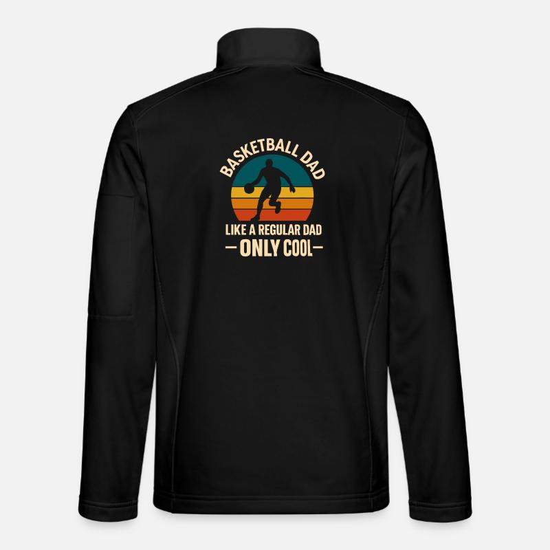 Basketball Dad Retro Sunrise Design - Unisex Softshell Jacket - black