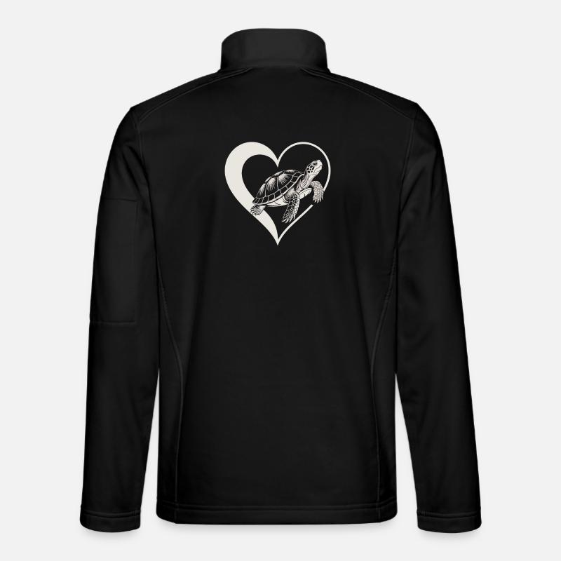 Turtle Heart Design - Unisex Softshell Jacket - black