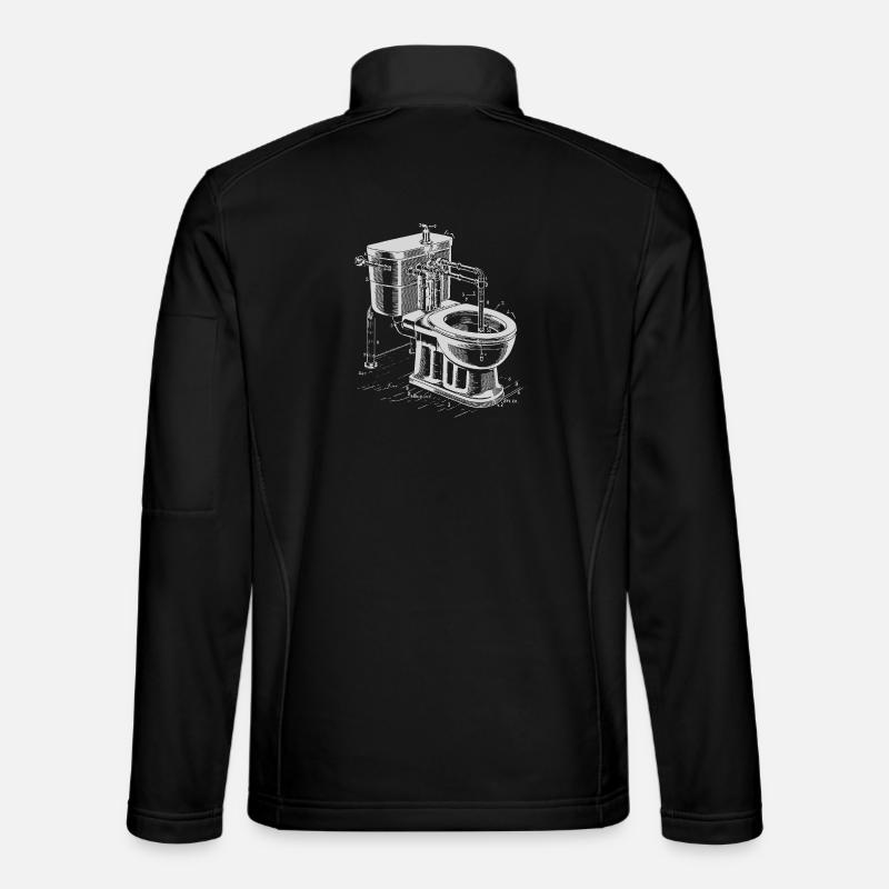 Steampunk-Toiletten-Blaupausenkunst - Unisex Softshelljacke - Schwarz