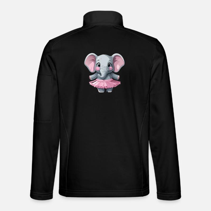 Elefant_im_Tuettue2 - Unisex Softshelljacke - Schwarz