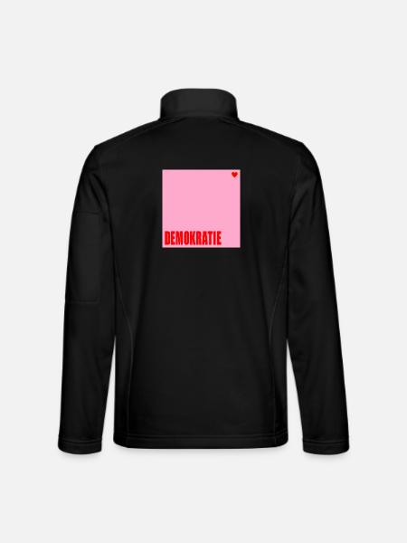 Politik Demokratie Herz - Unisex Softshelljacke - Schwarz