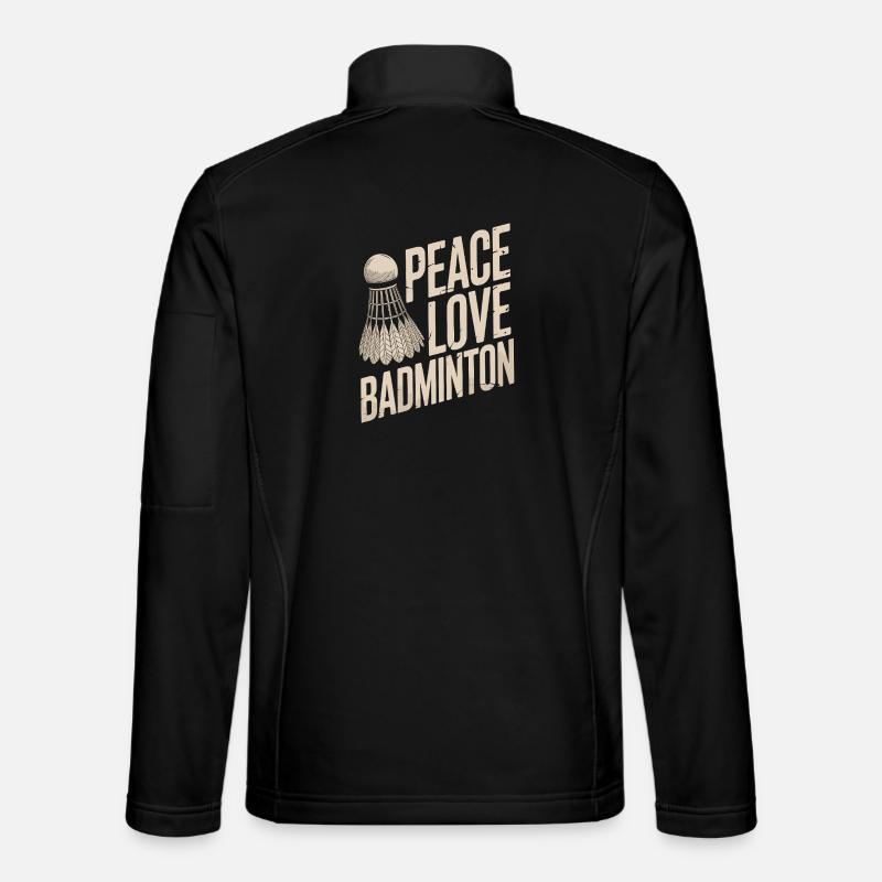 Peace Love Badminton Design - Unisex Softshell Jacket - black
