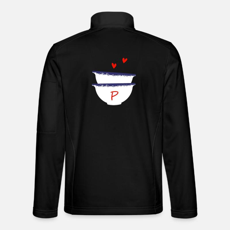 Letter p Breton bowls - Unisex Softshell Jacket - black