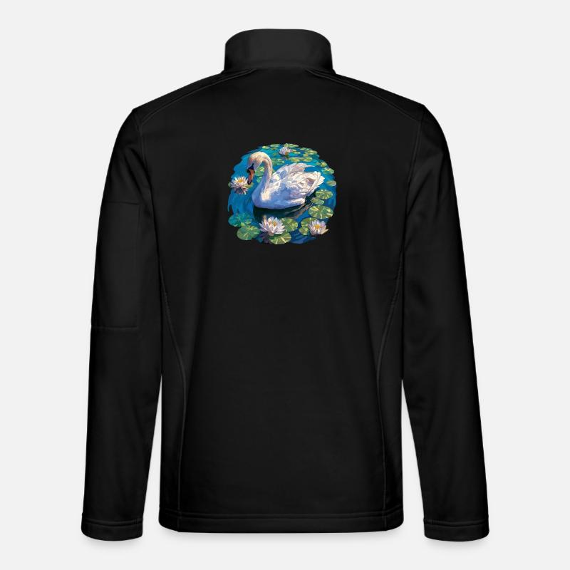 Schwäne Schwan - Unisex Softshelljacke - Schwarz