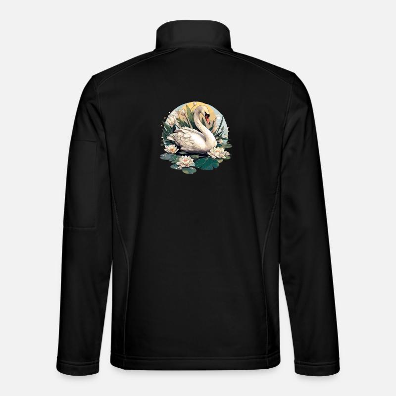 Schwäne Schwan - Unisex Softshelljacke - Schwarz