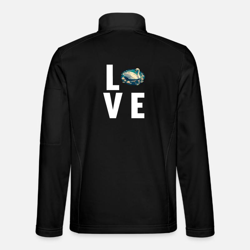 Schwäne Schwan - Unisex Softshelljacke - Schwarz