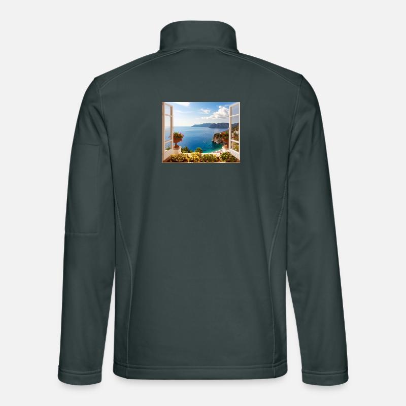 Panoramablick auf die Mittelmeerküste Unisex Softshelljacke