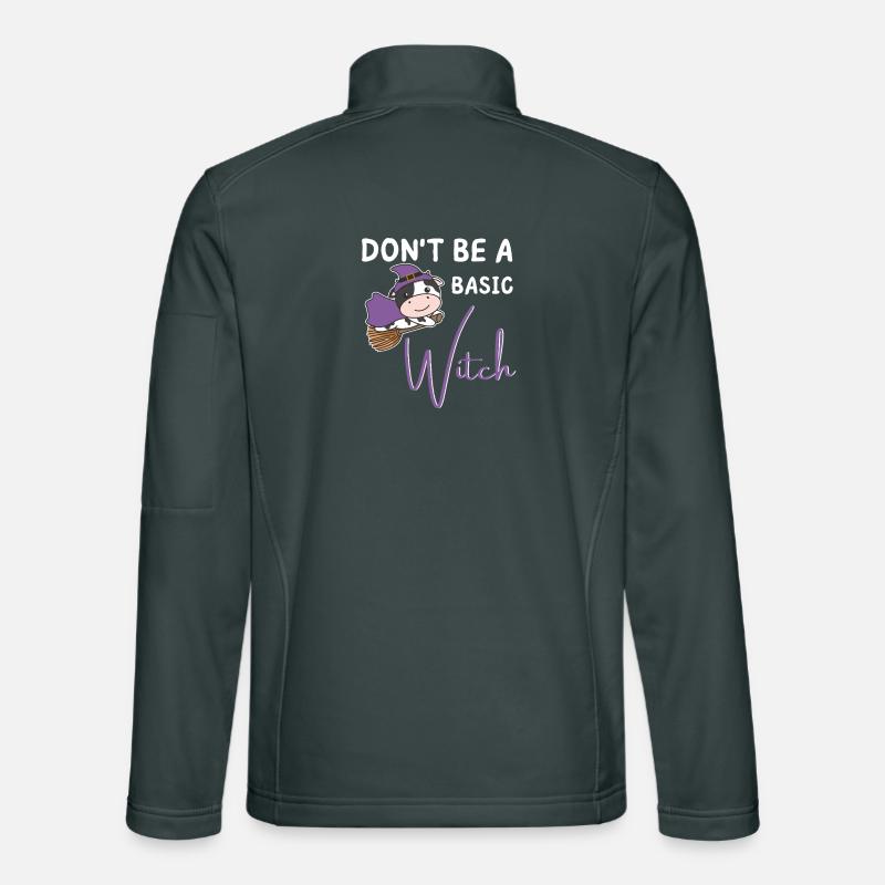 Cow Halloween Witch Witches don't be a basic witch Unisex Softshell Jacket