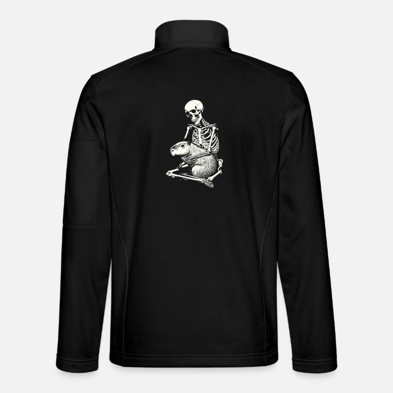 Skelett umarmt Capybara - Unisex Softshelljacke - Schwarz
